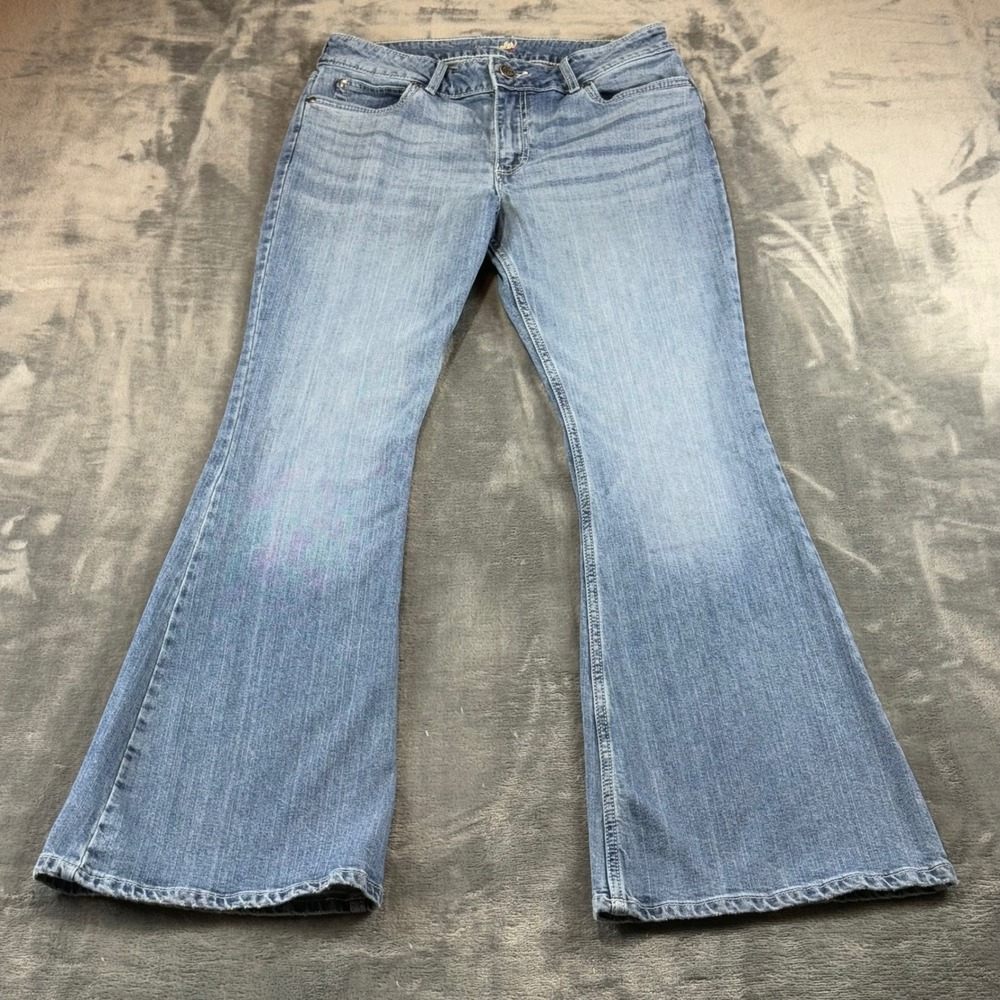 Wrangler Women Flare Leg Jeans Light Wash Denim 1009MWFNT 11x34 Western